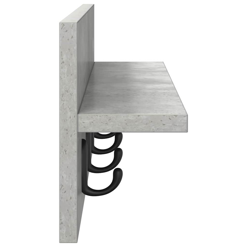 Wandmontierter nachttisch Beton Grau 60 x 10,5 x 18 cm