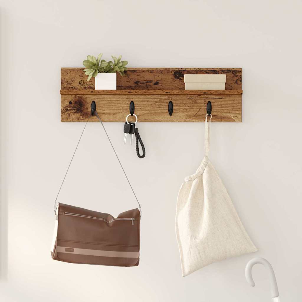 Wandmontierter nachttisch Altholz 60 x 10,5 x 18 cm