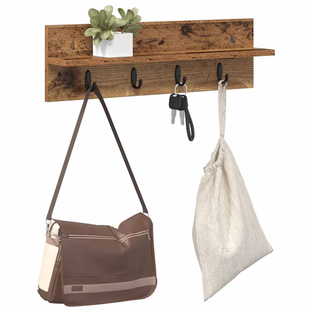 Wandmontierter nachttisch Altholz 60 x 10,5 x 18 cm