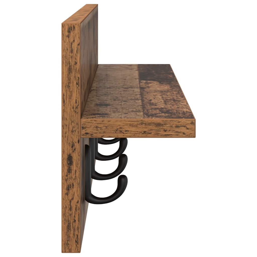 Wandmontierter nachttisch Altholz 60 x 10,5 x 18 cm