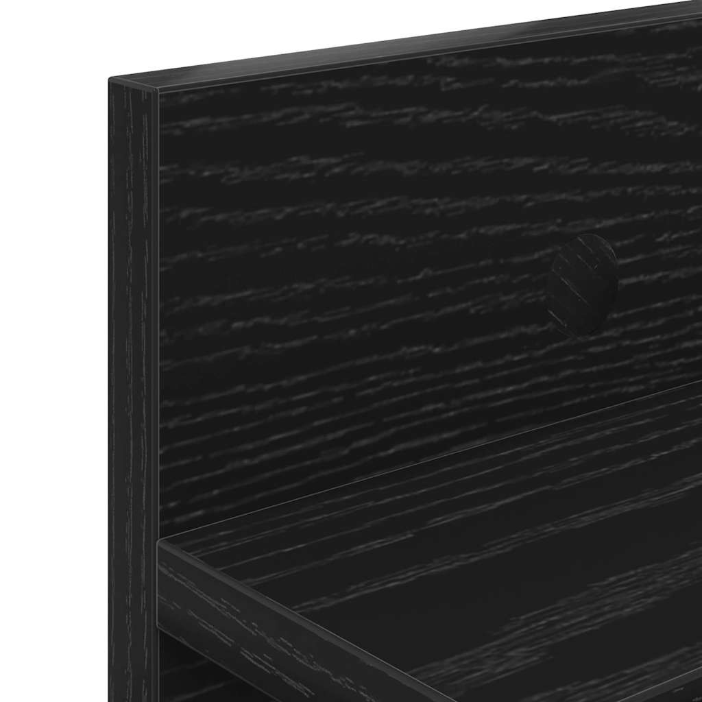 Wandmontierter nachttisch Wandmontiert Schwarz Eichen-Optik