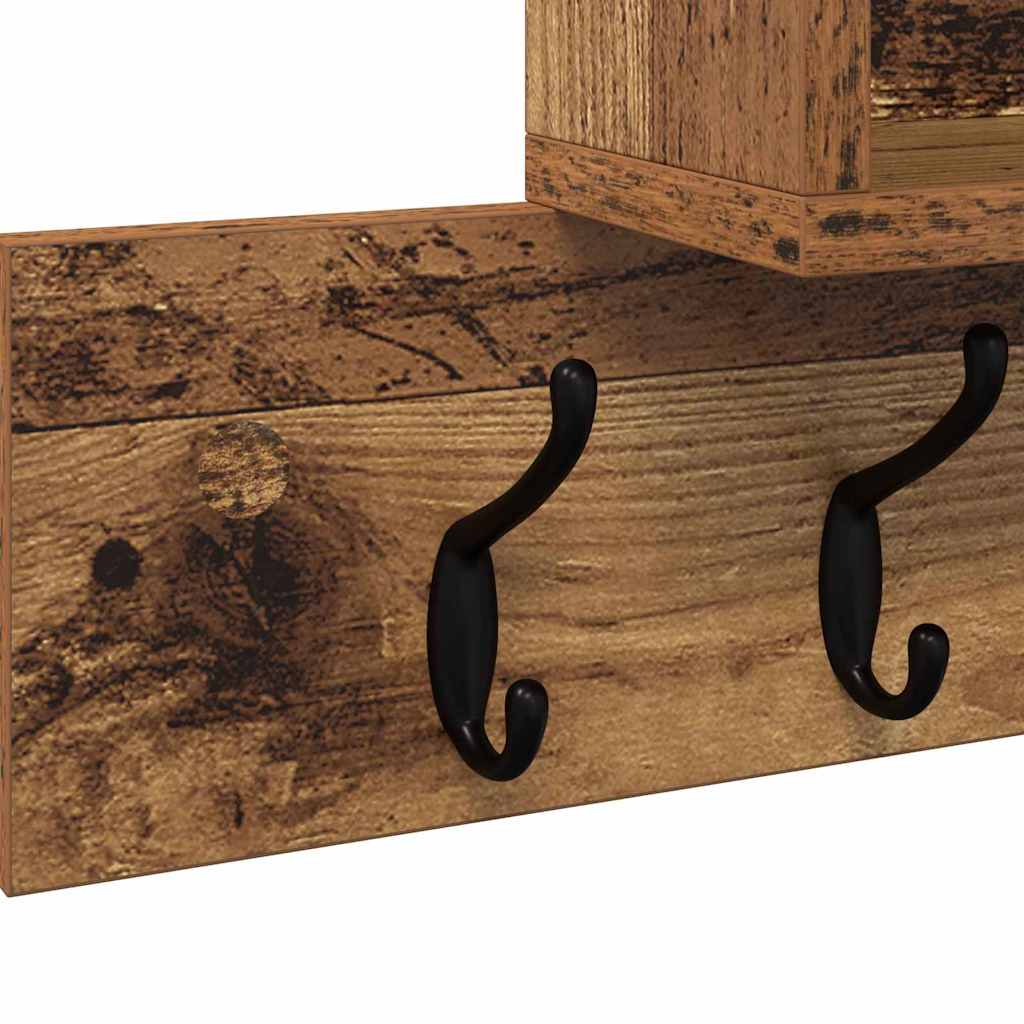 Wandmontierter nachttisch mit Regal Altholz 100 x 12 x 43,5 cm