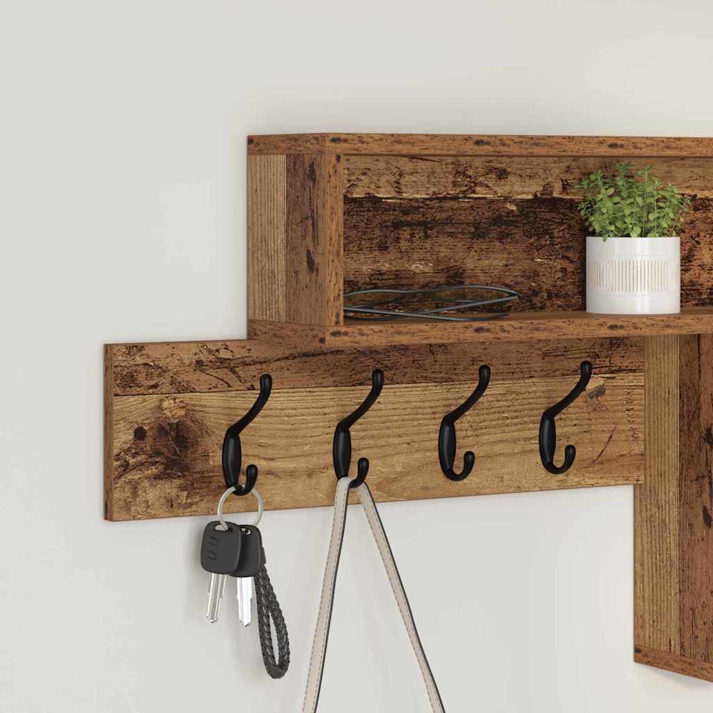 Wandmontierter nachttisch mit Regal Altholz 100 x 12 x 43,5 cm