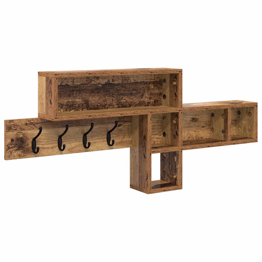 Wandmontierter nachttisch mit Regal Altholz 100 x 12 x 43,5 cm