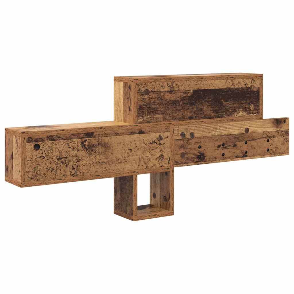 Wandmontierter nachttisch mit Regal Altholz 100 x 12 x 43,5 cm