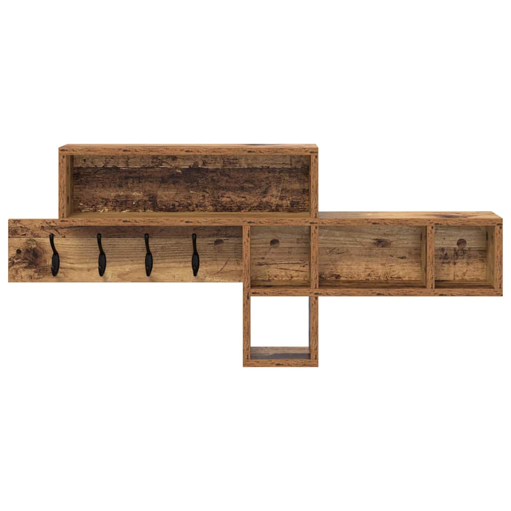 Wandmontierter nachttisch mit Regal Altholz 100 x 12 x 43,5 cm