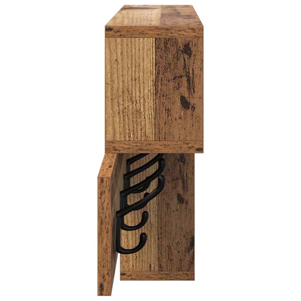 Wandmontierter nachttisch mit Regal Altholz 100 x 12 x 43,5 cm
