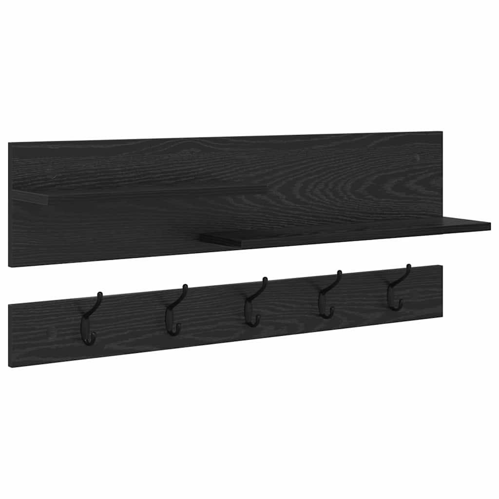 Wandmontierter nachttisch Schwarz Eichen-Optik 90 x 15 x 36 cm