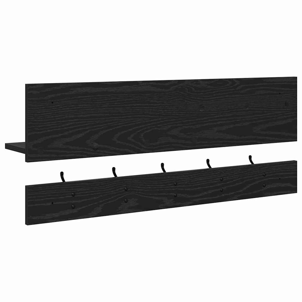 Wandmontierter nachttisch Schwarz Eichen-Optik 90 x 15 x 36 cm