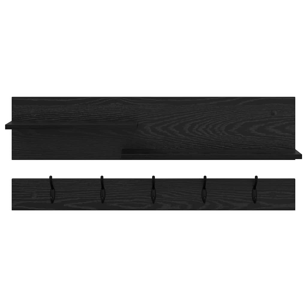 Wandmontierter nachttisch Schwarz Eichen-Optik 90 x 15 x 36 cm