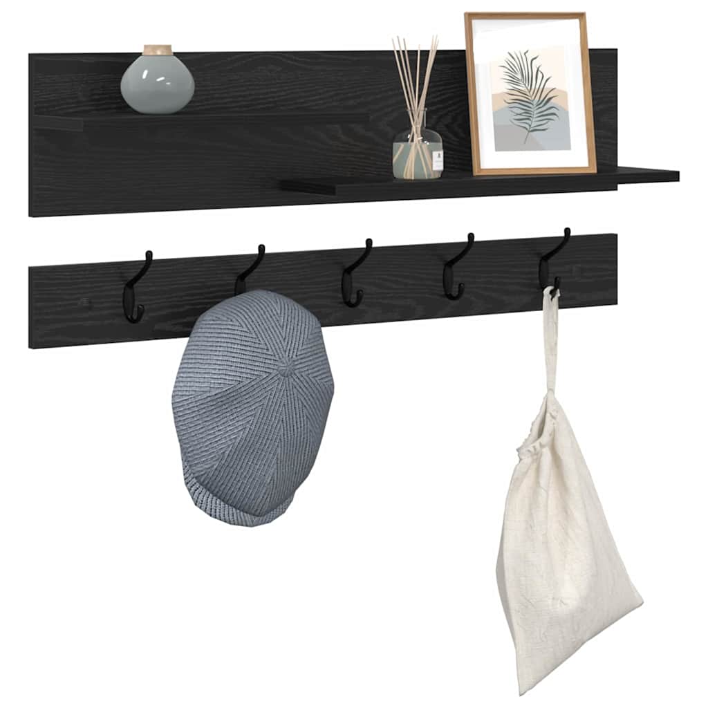 Wandmontierter nachttisch Schwarz Eichen-Optik 90 x 15 x 36 cm