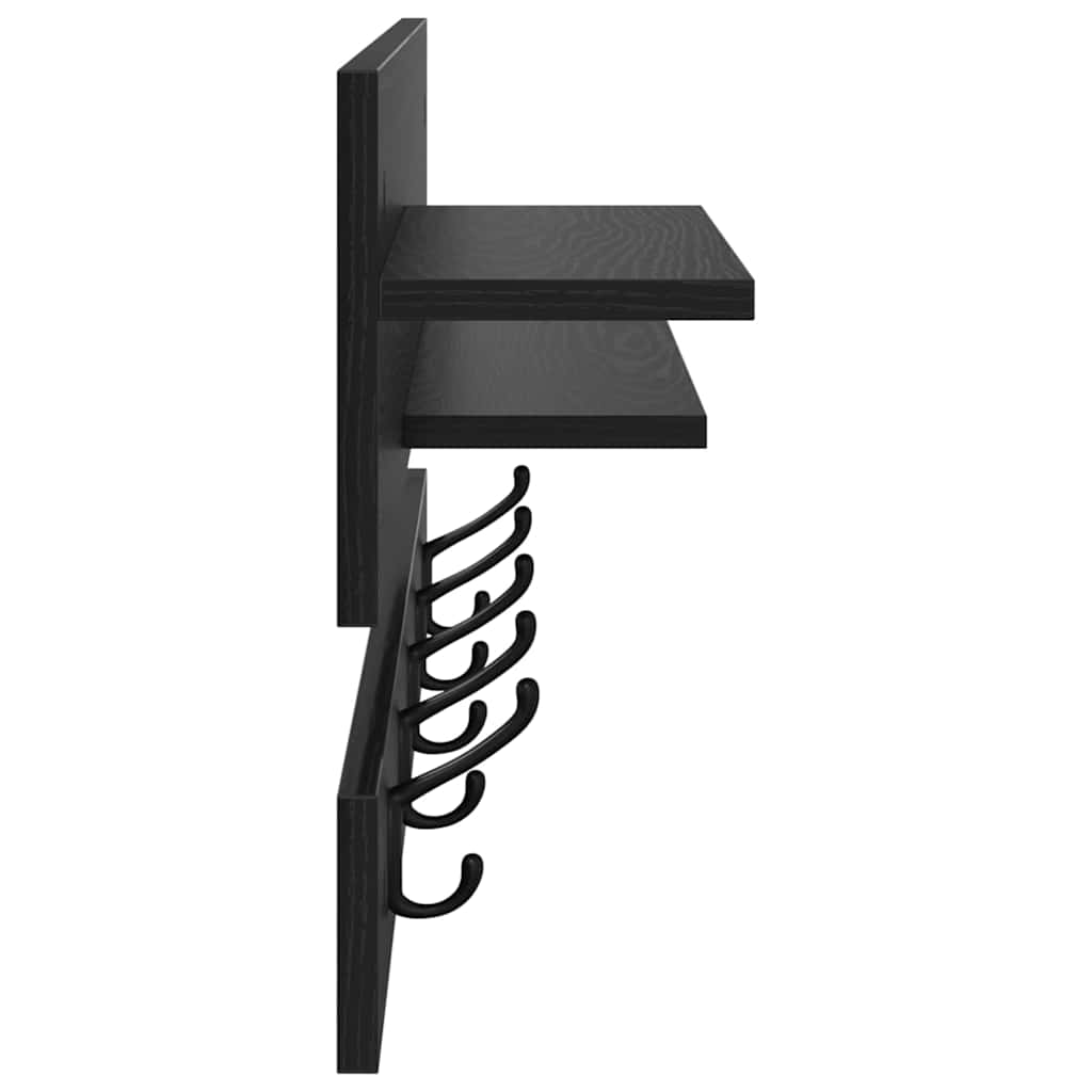 Wandmontierter nachttisch Schwarz Eichen-Optik 90 x 15 x 36 cm