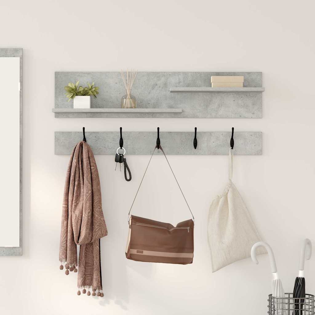 Wandmontierter nachttisch mit Regal Beton Grau 90 x 15 x 36 cm
