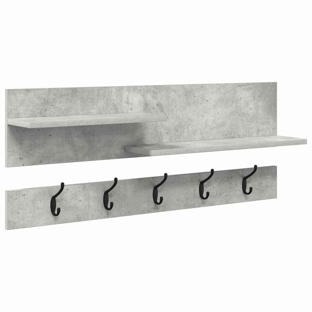 Wandmontierter nachttisch mit Regal Beton Grau 90 x 15 x 36 cm