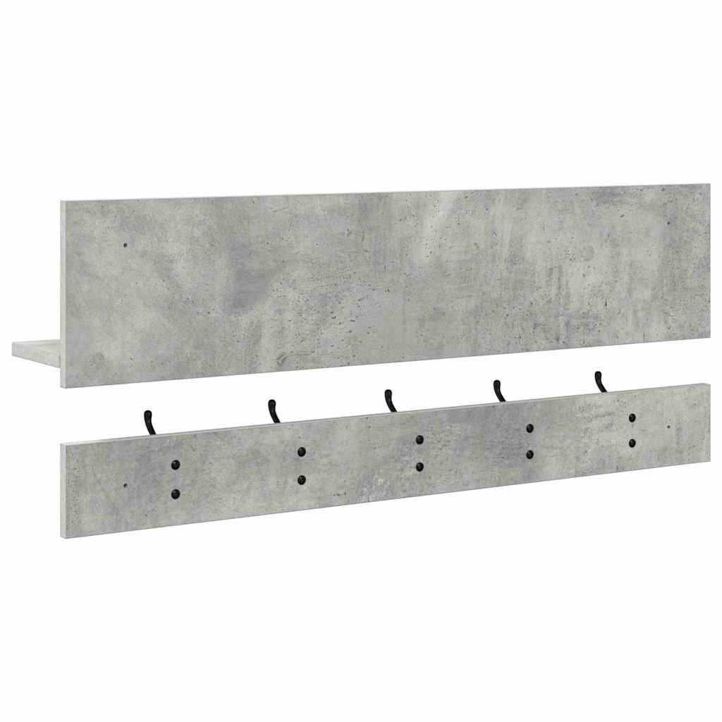 Wandmontierter nachttisch mit Regal Beton Grau 90 x 15 x 36 cm