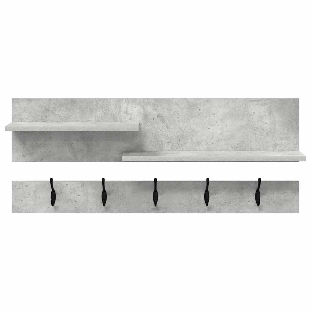 Wandmontierter nachttisch mit Regal Beton Grau 90 x 15 x 36 cm