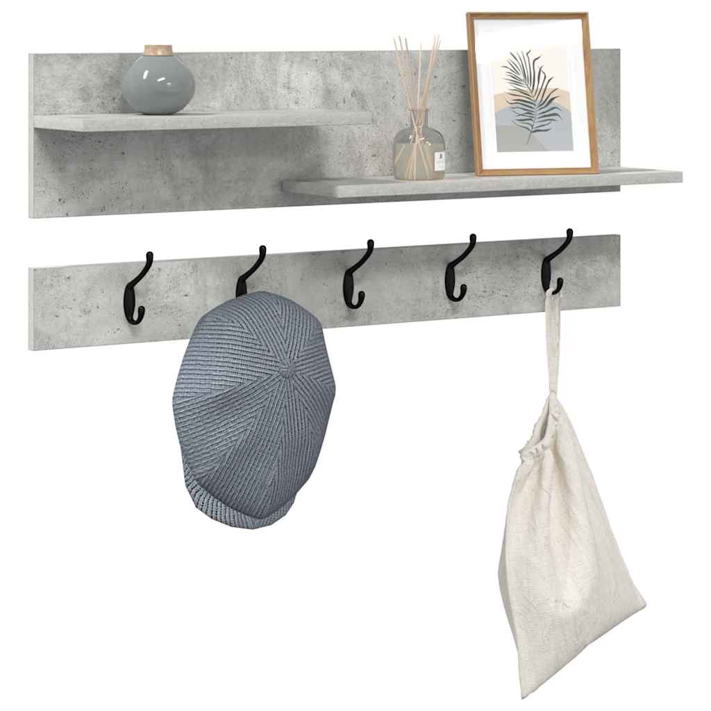 Wandmontierter nachttisch mit Regal Beton Grau 90 x 15 x 36 cm