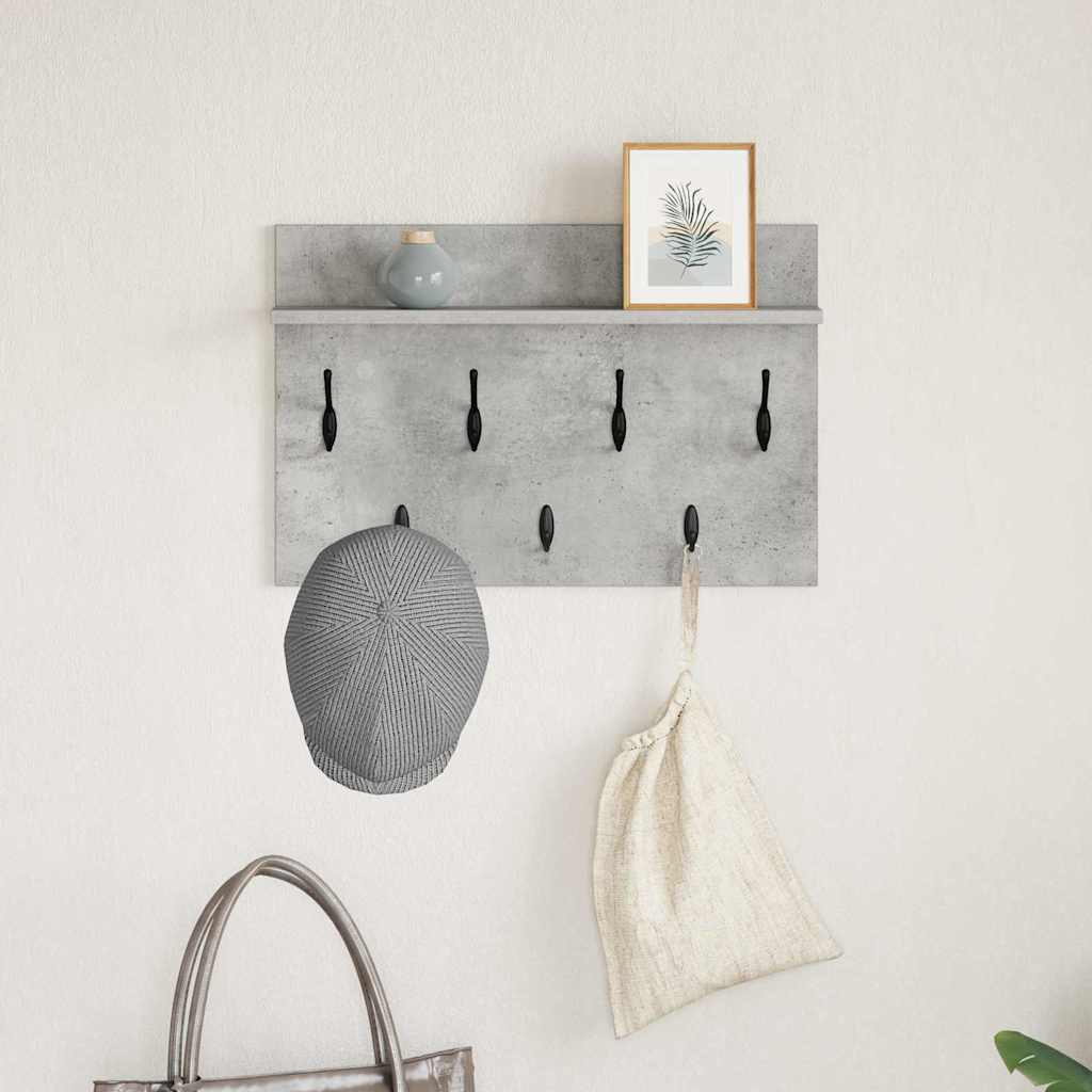 Wandmontierter nachttisch mit Regal Beton Grau 60 x 40 x 12 cm
