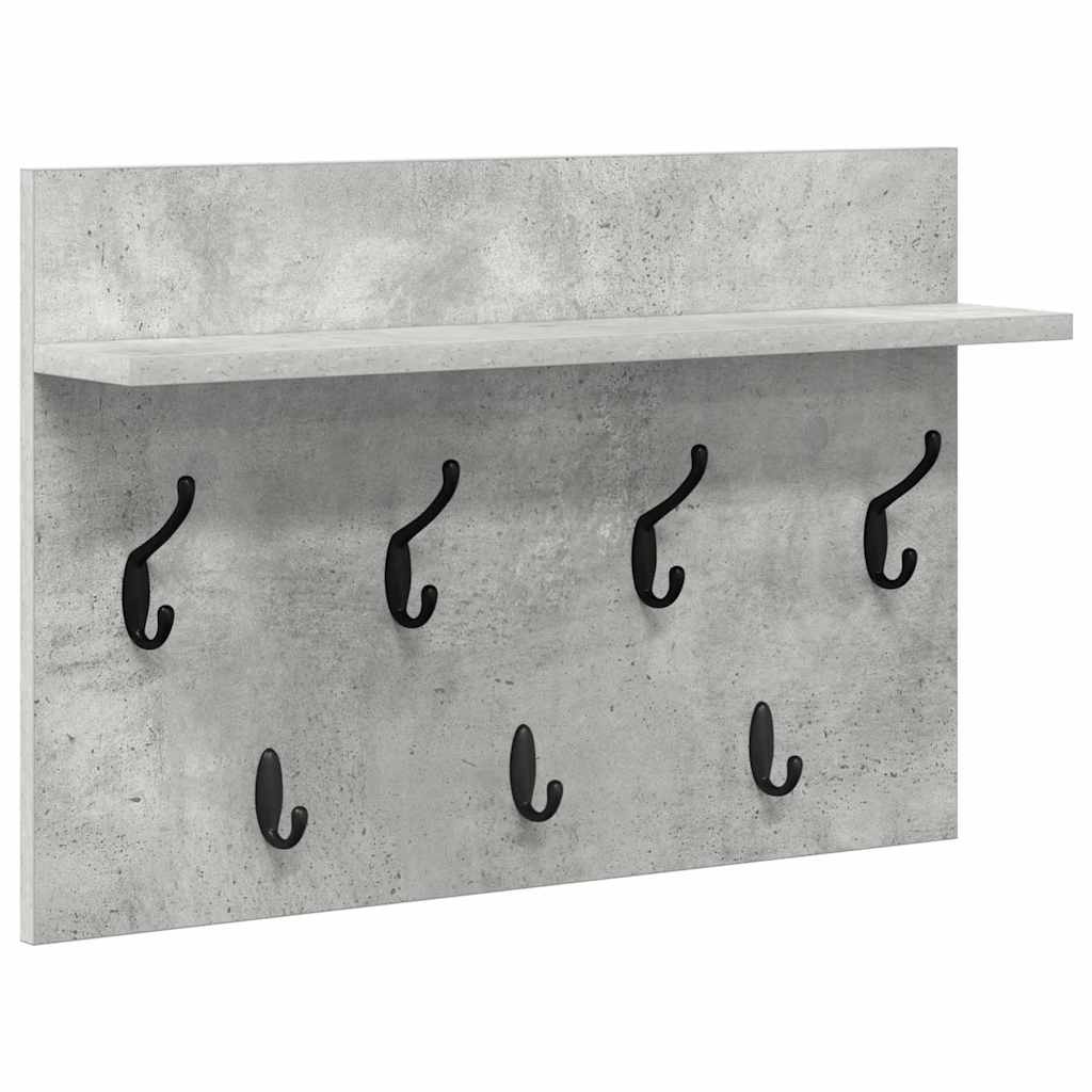 Wandmontierter nachttisch mit Regal Beton Grau 60 x 40 x 12 cm