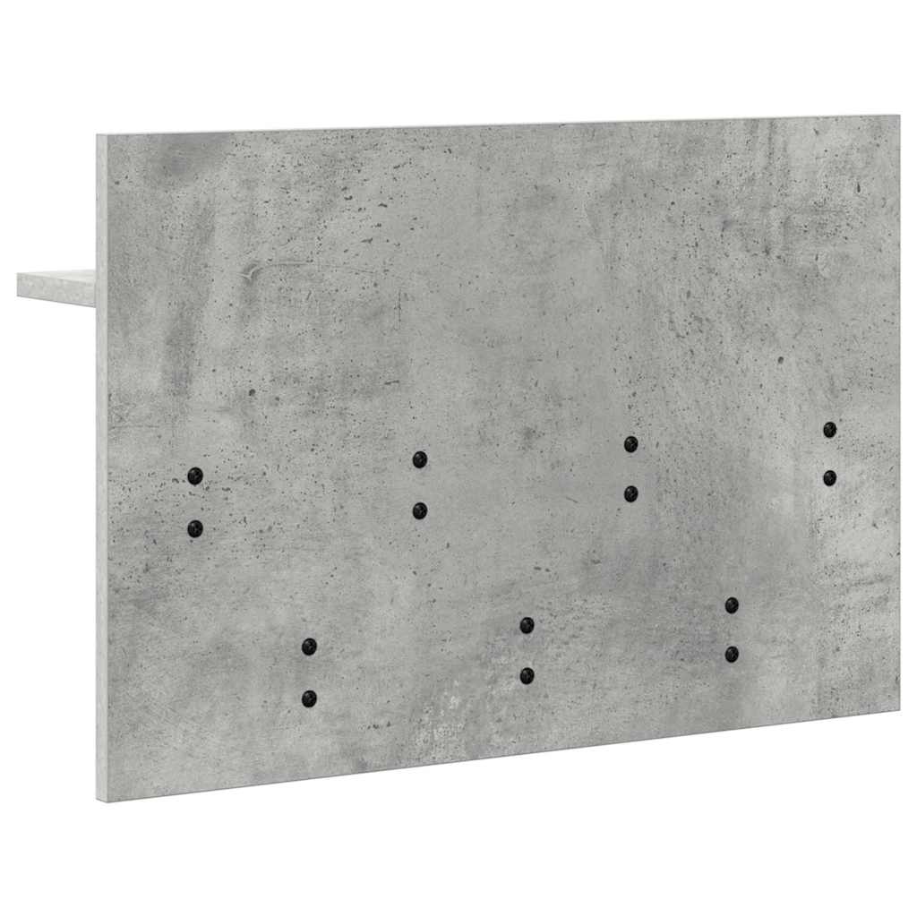 Wandmontierter nachttisch mit Regal Beton Grau 60 x 40 x 12 cm