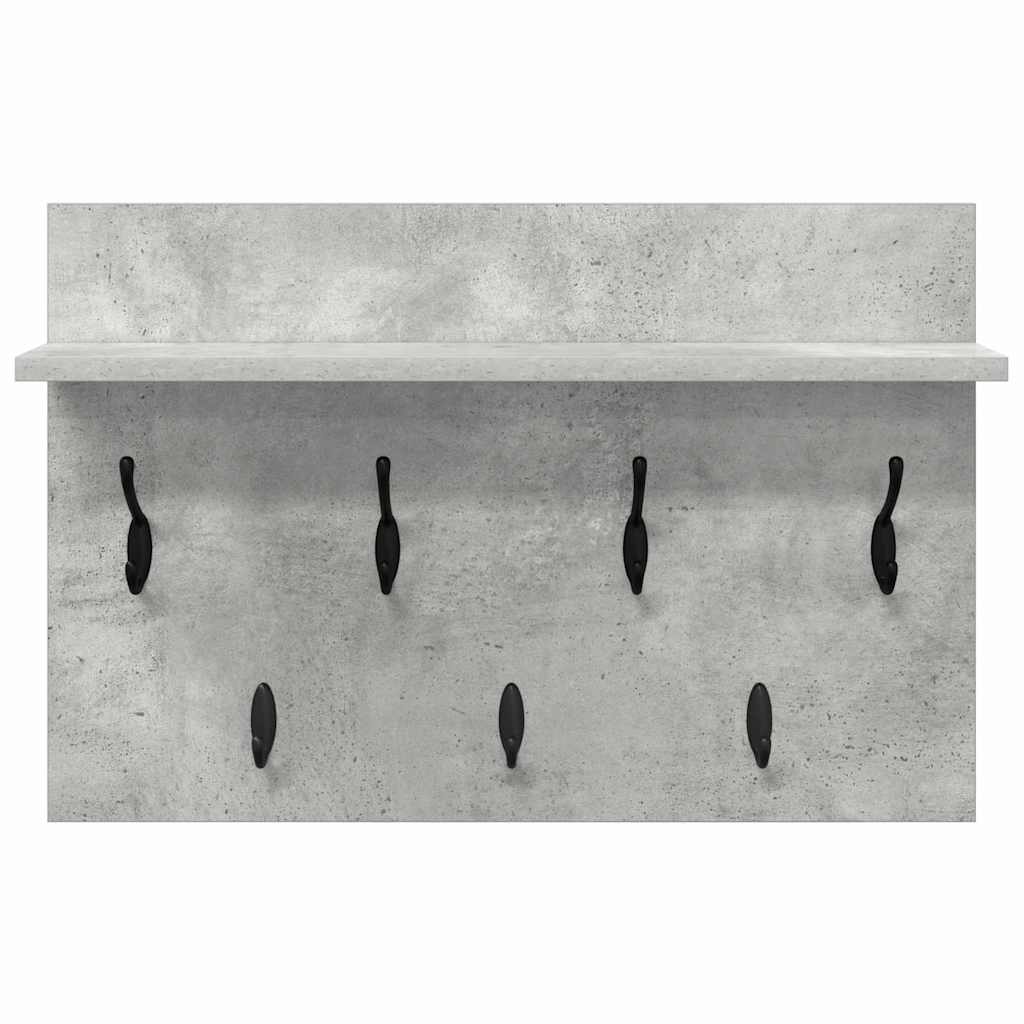 Wandmontierter nachttisch mit Regal Beton Grau 60 x 40 x 12 cm