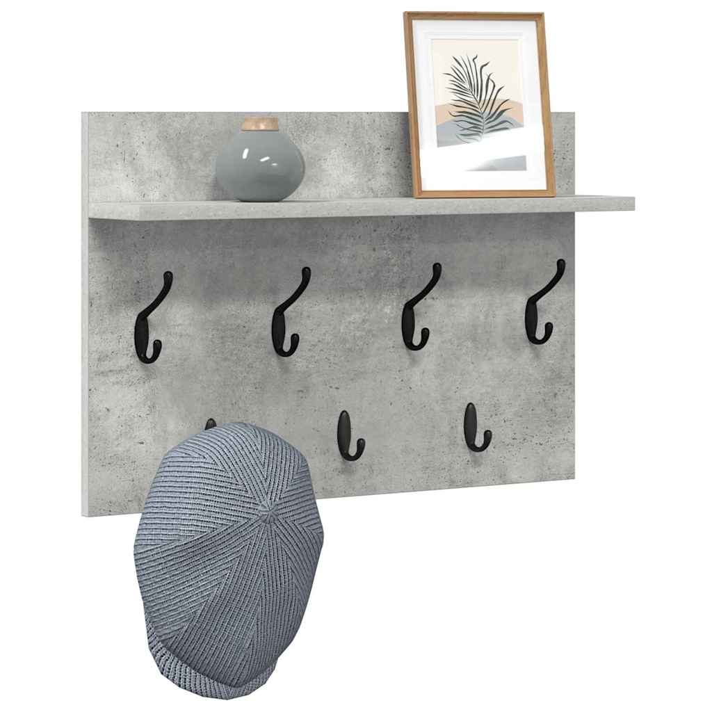 Wandmontierter nachttisch mit Regal Beton Grau 60 x 40 x 12 cm
