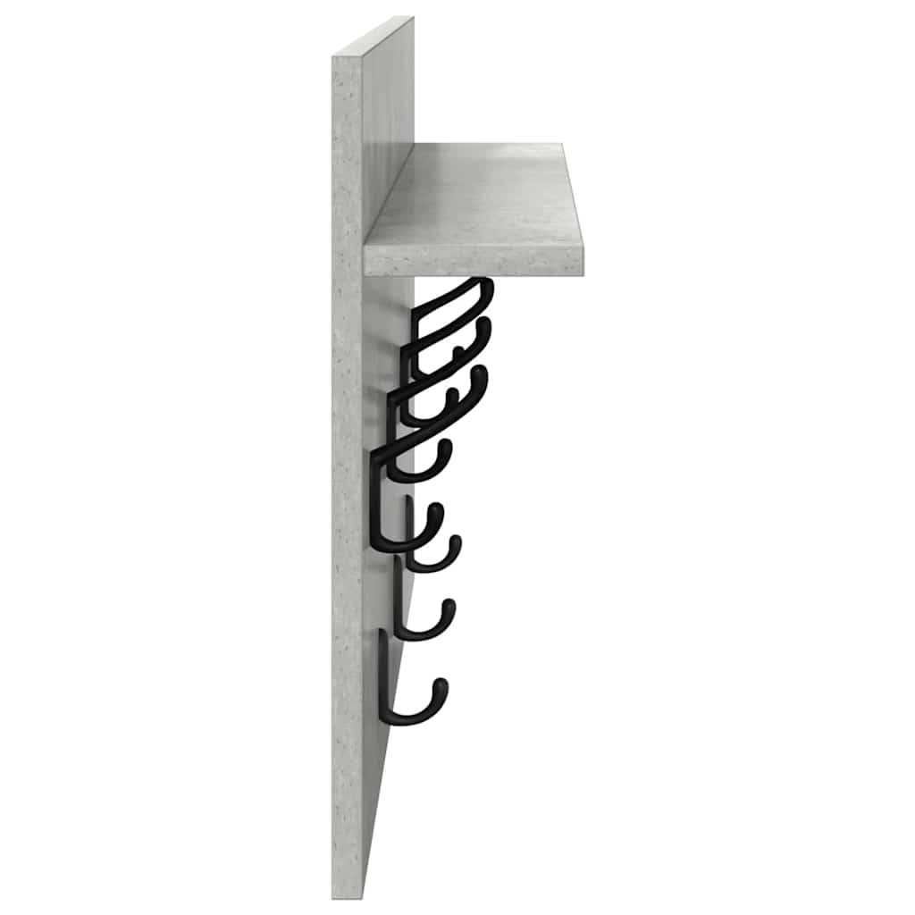 Wandmontierter nachttisch mit Regal Beton Grau 60 x 40 x 12 cm