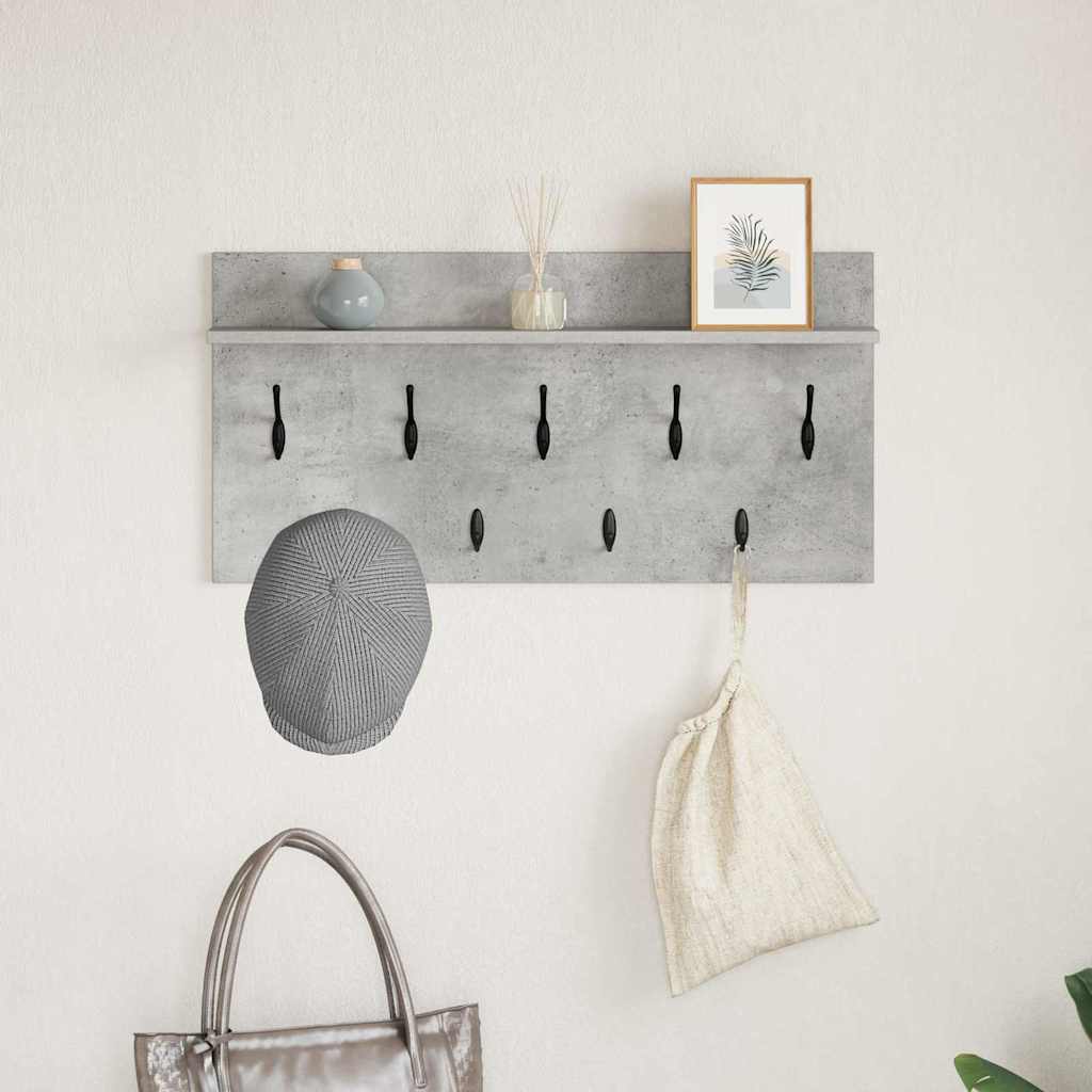 Wandmontierter nachttisch mit Regal Beton Grau 80 x 40 x 12 cm