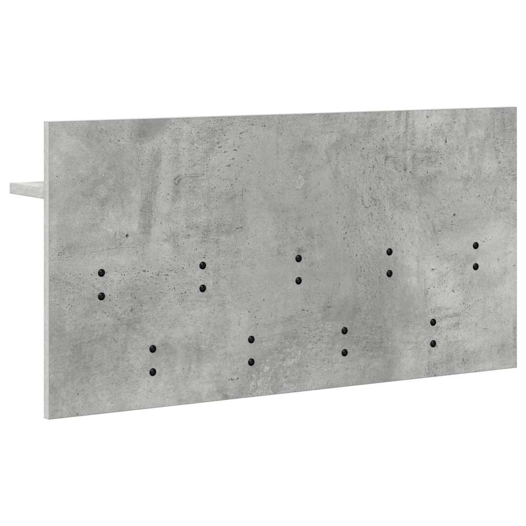 Wandmontierter nachttisch mit Regal Beton Grau 80 x 40 x 12 cm
