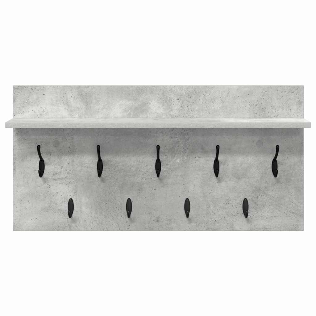 Wandmontierter nachttisch mit Regal Beton Grau 80 x 40 x 12 cm