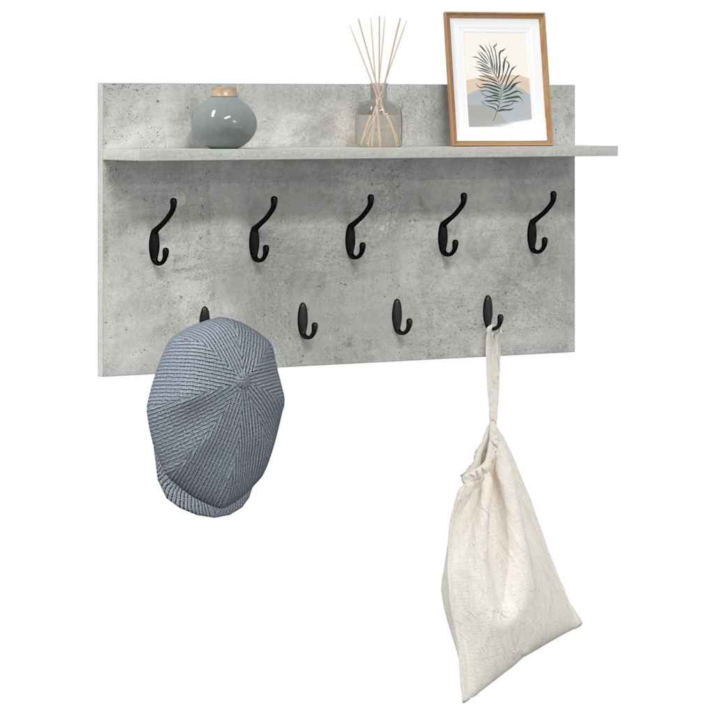 Wandmontierter nachttisch mit Regal Beton Grau 80 x 40 x 12 cm