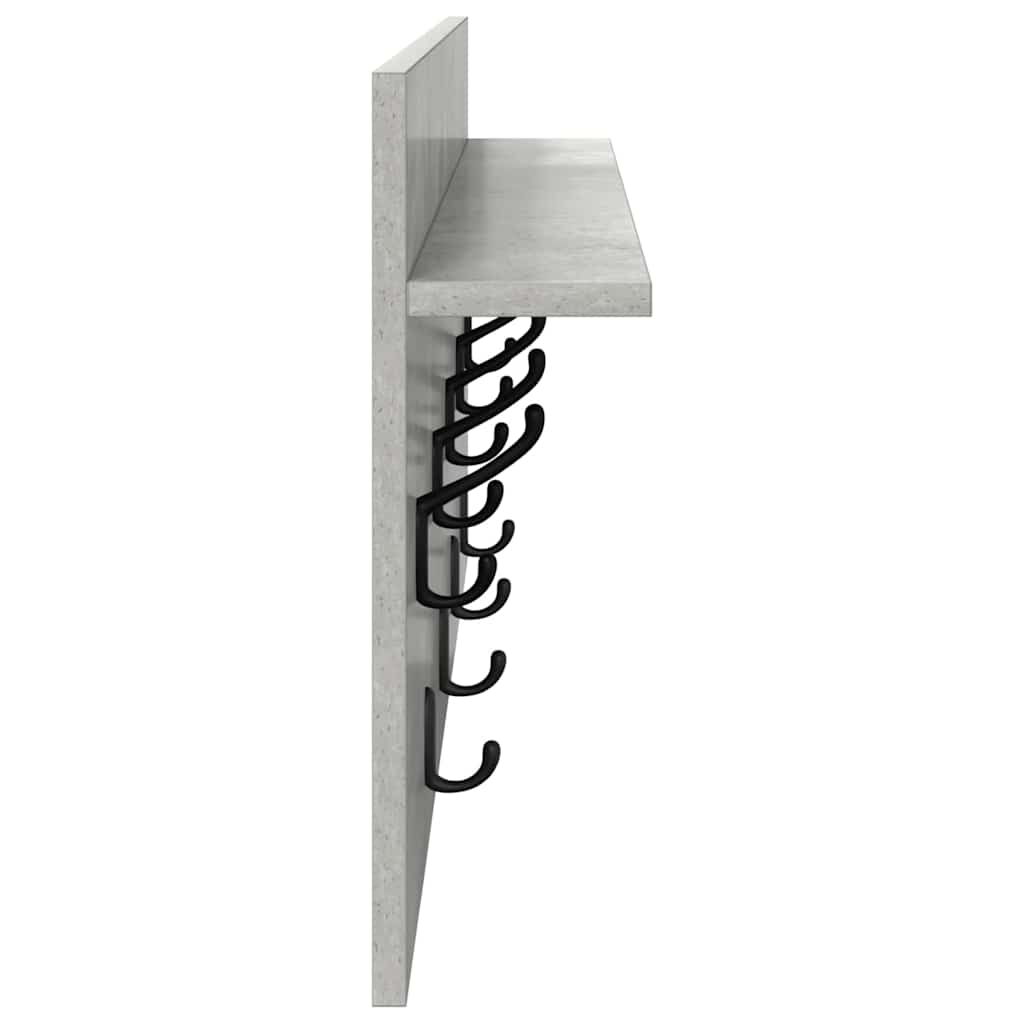 Wandmontierter nachttisch mit Regal Beton Grau 80 x 40 x 12 cm