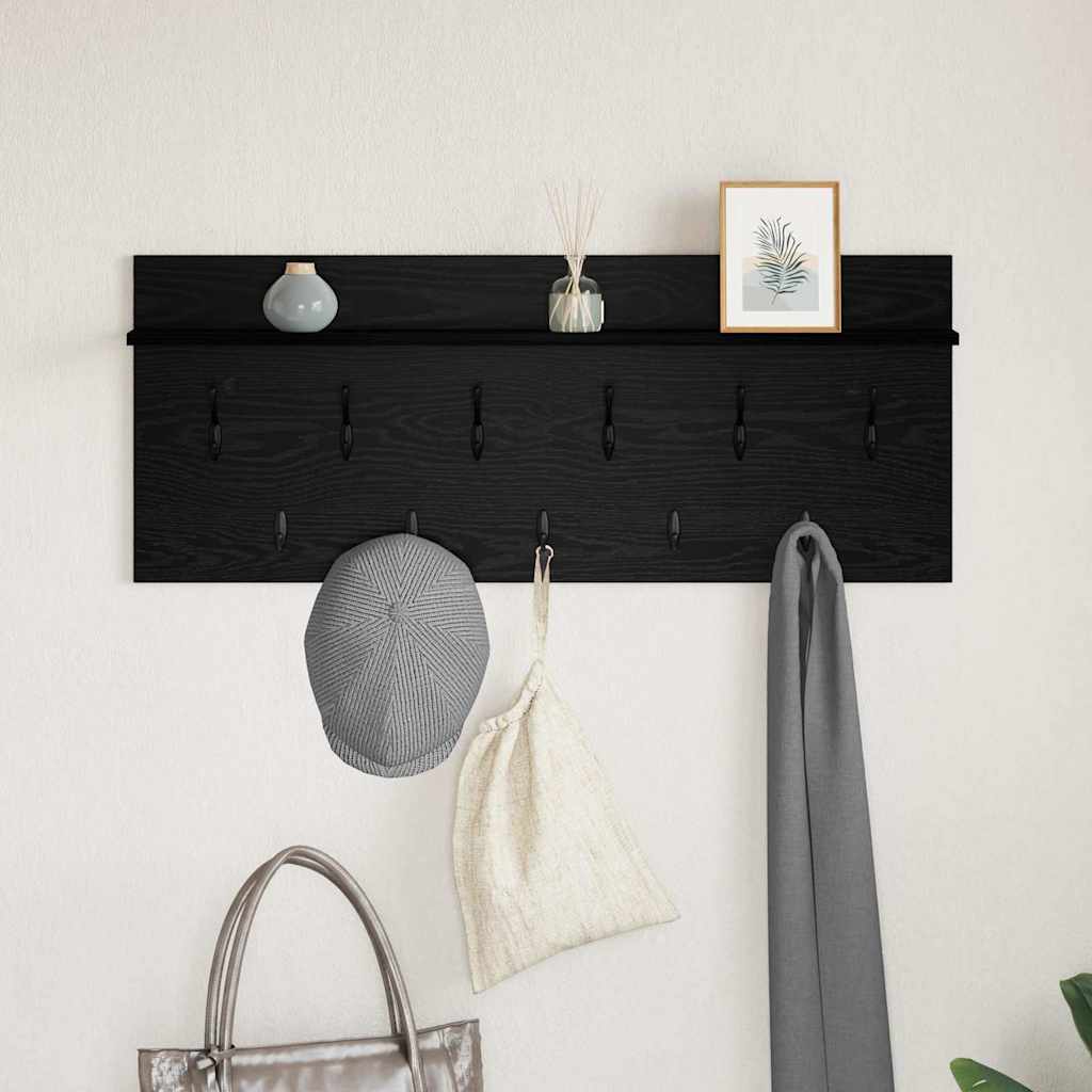 Wandmontierter nachttisch Schwarz Eichen-Optik 100 x 40 x 12 cm
