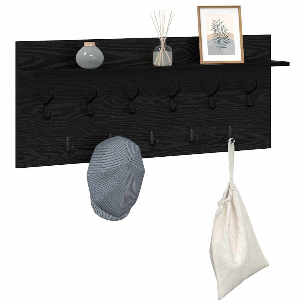 Wandmontierter nachttisch Schwarz Eichen-Optik 100 x 40 x 12 cm