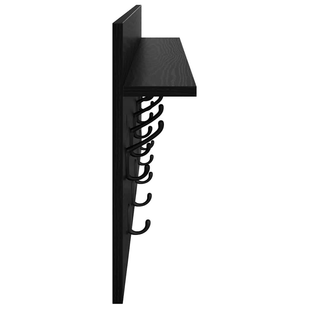 Wandmontierter nachttisch Schwarz Eichen-Optik 100 x 40 x 12 cm