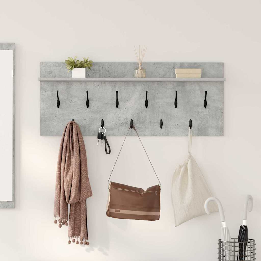 Wandmontierter nachttisch mit Regal Beton Grau 100 x 40 x 12 cm