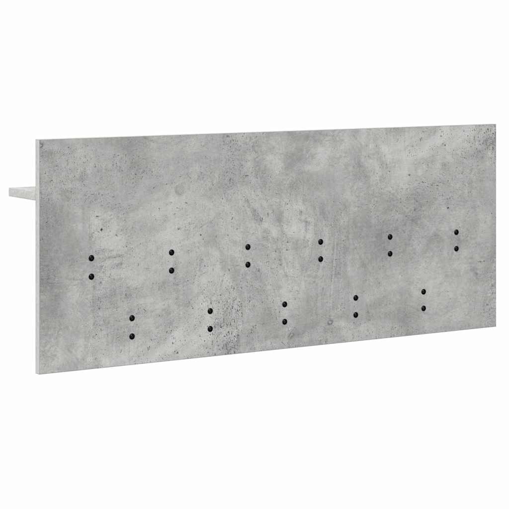 Wandmontierter nachttisch mit Regal Beton Grau 100 x 40 x 12 cm