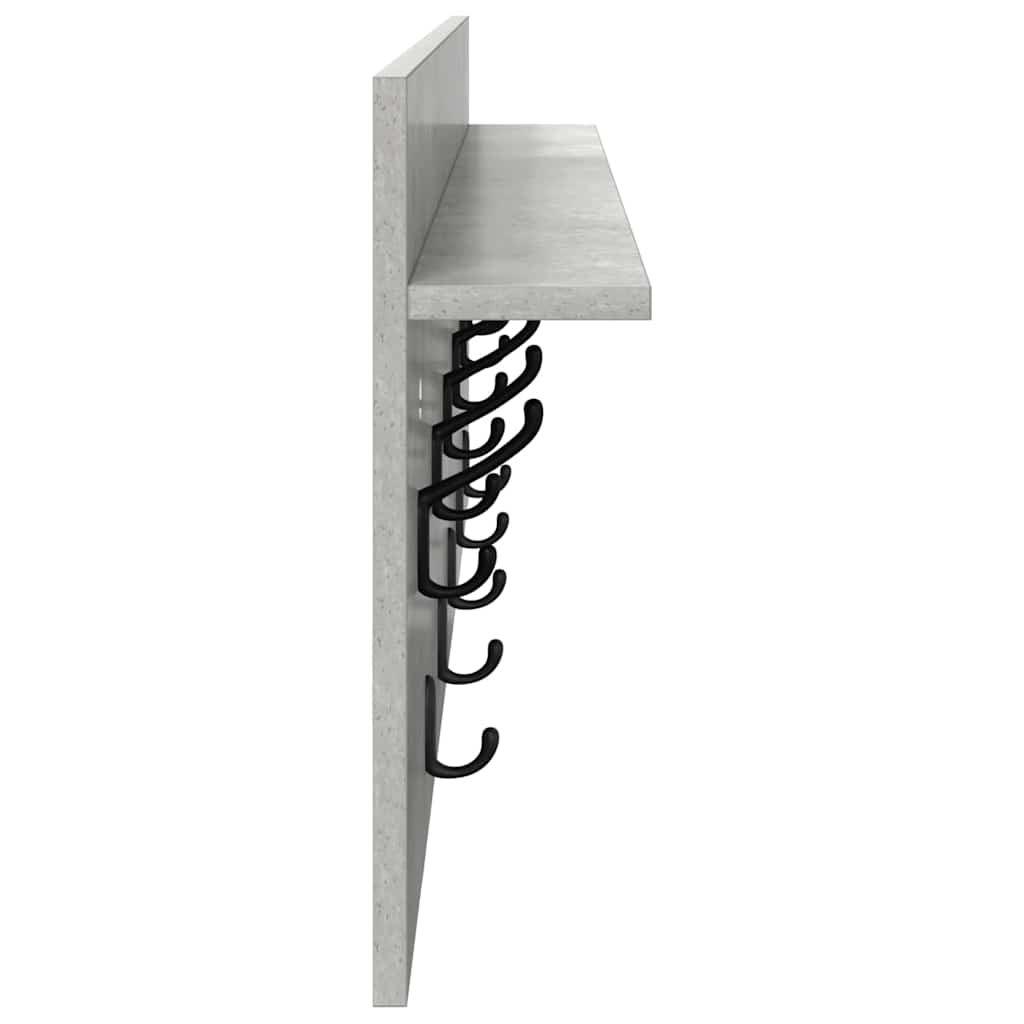 Wandmontierter nachttisch mit Regal Beton Grau 100 x 40 x 12 cm