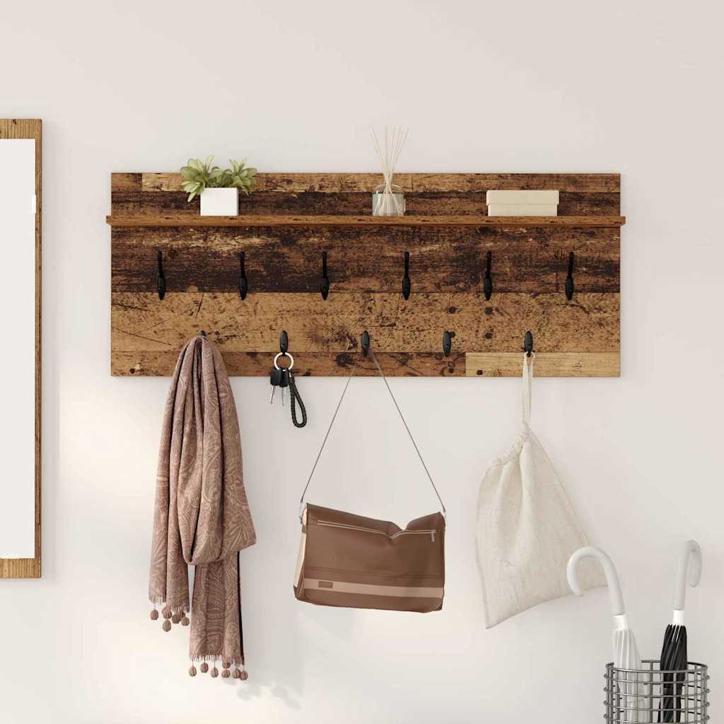 Wandmontierter nachttisch mit Regal Altholz 100 x 40 x 12 cm