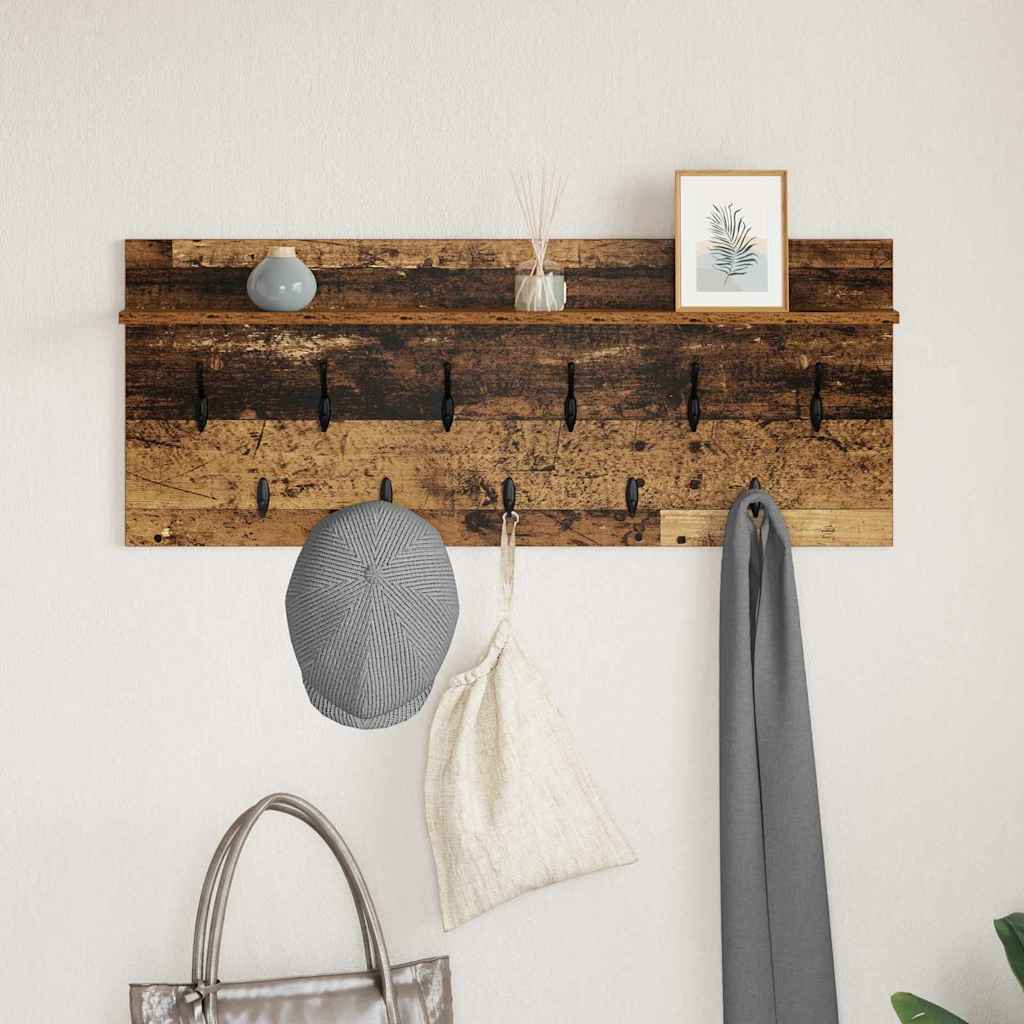 Wandmontierter nachttisch mit Regal Altholz 100 x 40 x 12 cm