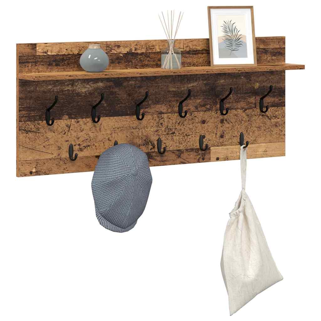 Wandmontierter nachttisch mit Regal Altholz 100 x 40 x 12 cm