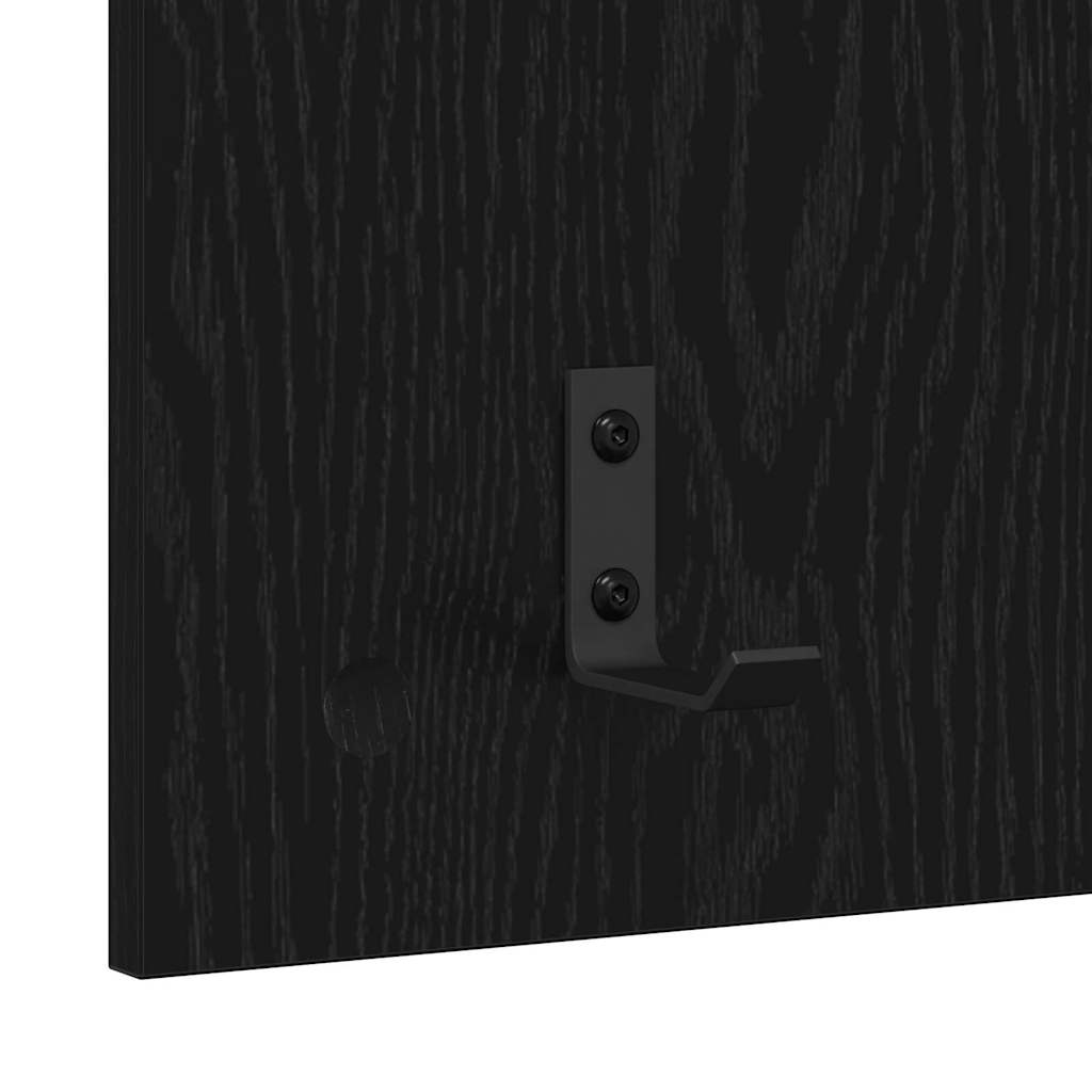Wandmontierter nachttisch Schwarz Eichen-Optik 40 x 10 x 90 cm