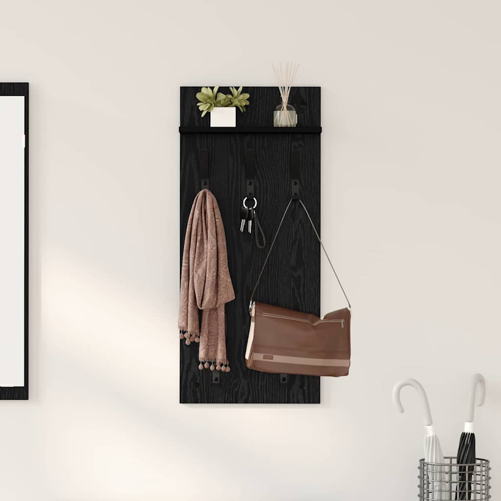 Wandmontierter nachttisch Schwarz Eichen-Optik 40 x 10 x 90 cm