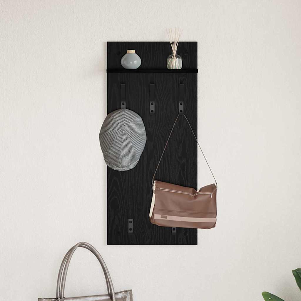 Wandmontierter nachttisch Schwarz Eichen-Optik 40 x 10 x 90 cm