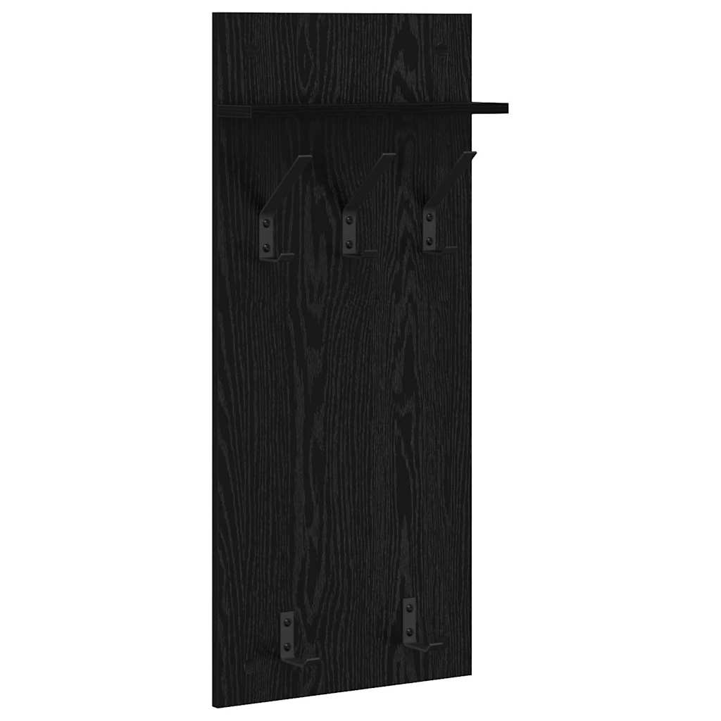 Wandmontierter nachttisch Schwarz Eichen-Optik 40 x 10 x 90 cm