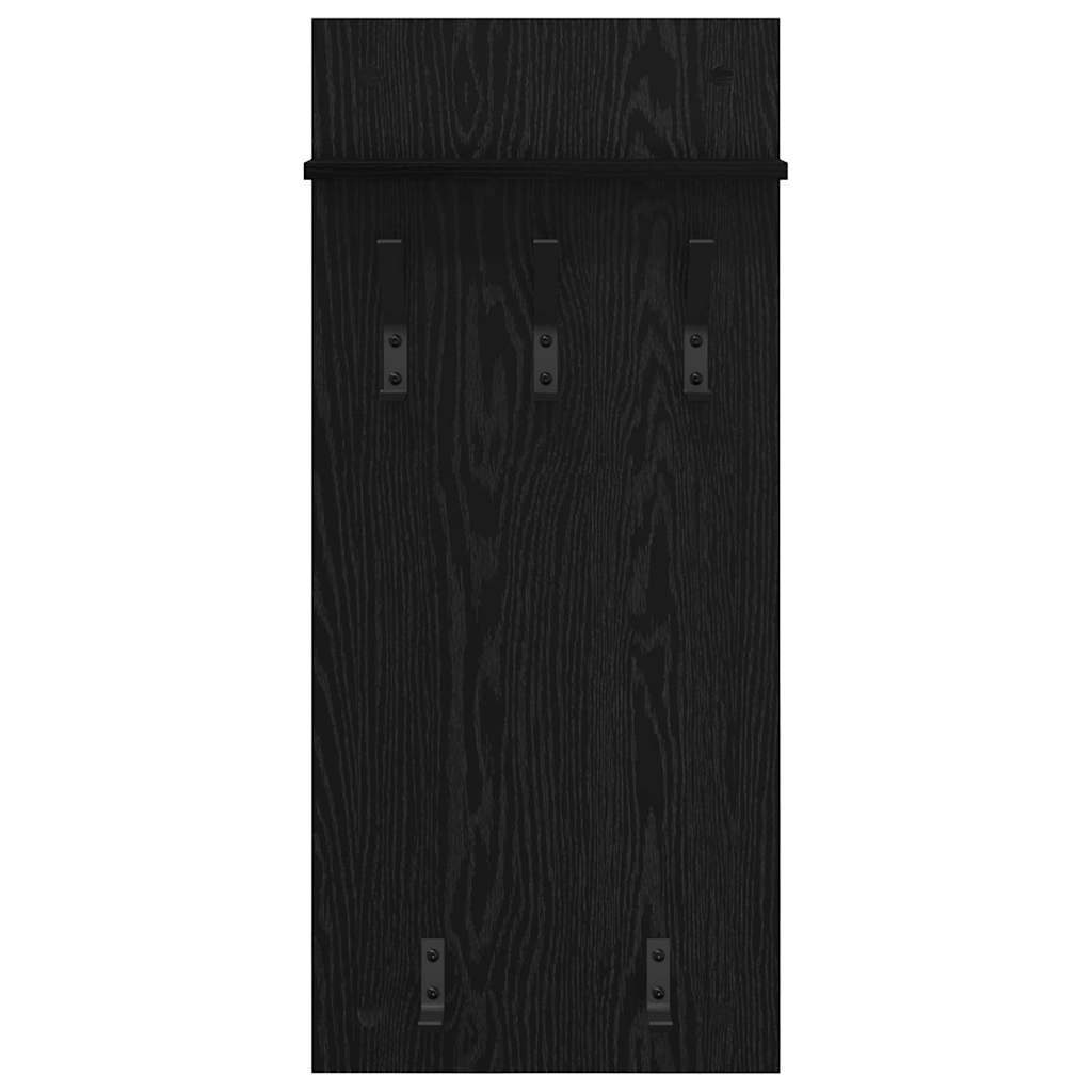 Wandmontierter nachttisch Schwarz Eichen-Optik 40 x 10 x 90 cm
