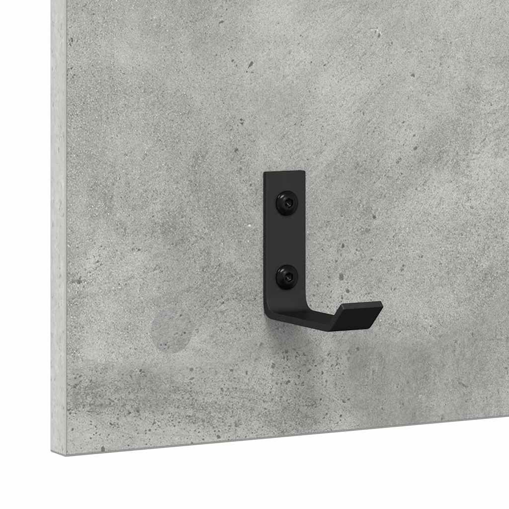 Wandmontierter nachttisch mit Regal Beton Grau 40 x 10 x 90 cm
