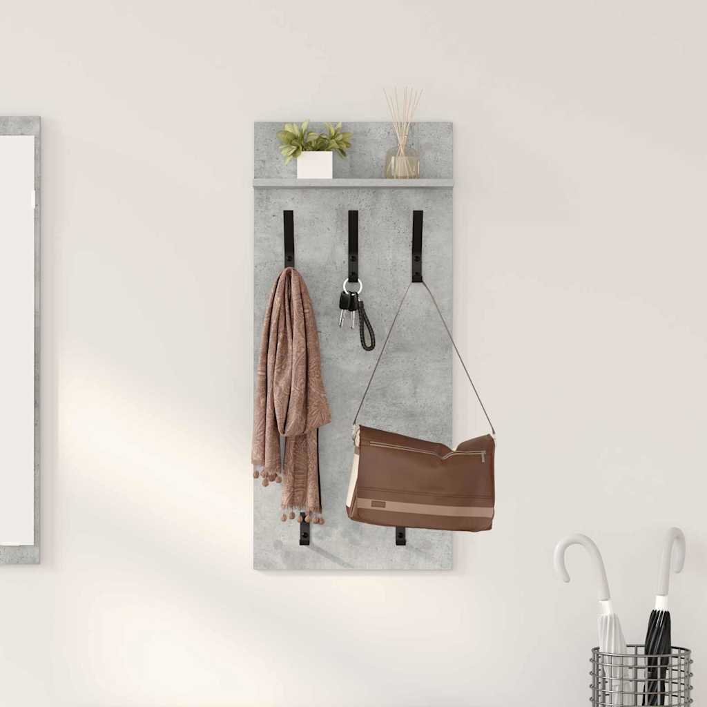 Wandmontierter nachttisch mit Regal Beton Grau 40 x 10 x 90 cm