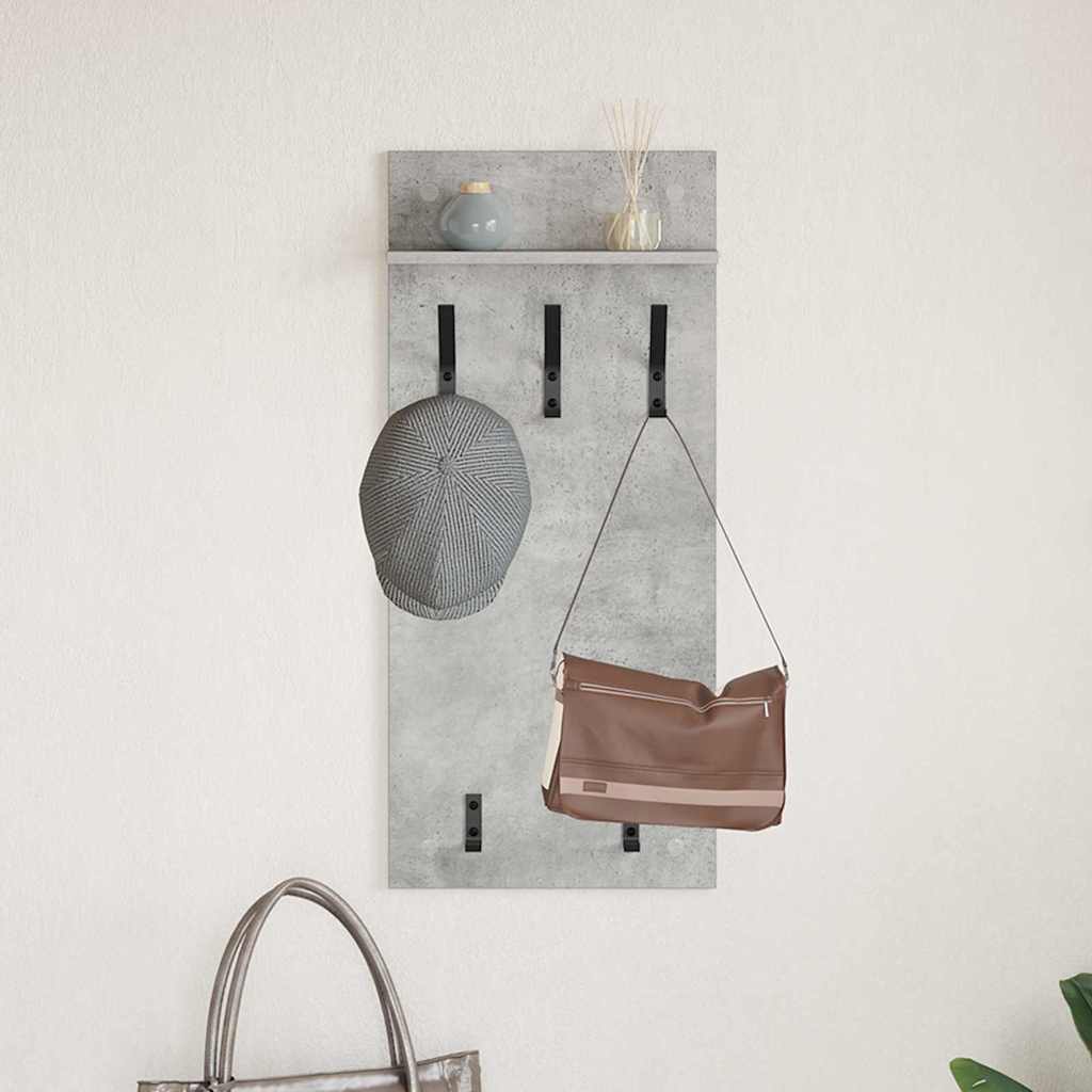 Wandmontierter nachttisch mit Regal Beton Grau 40 x 10 x 90 cm