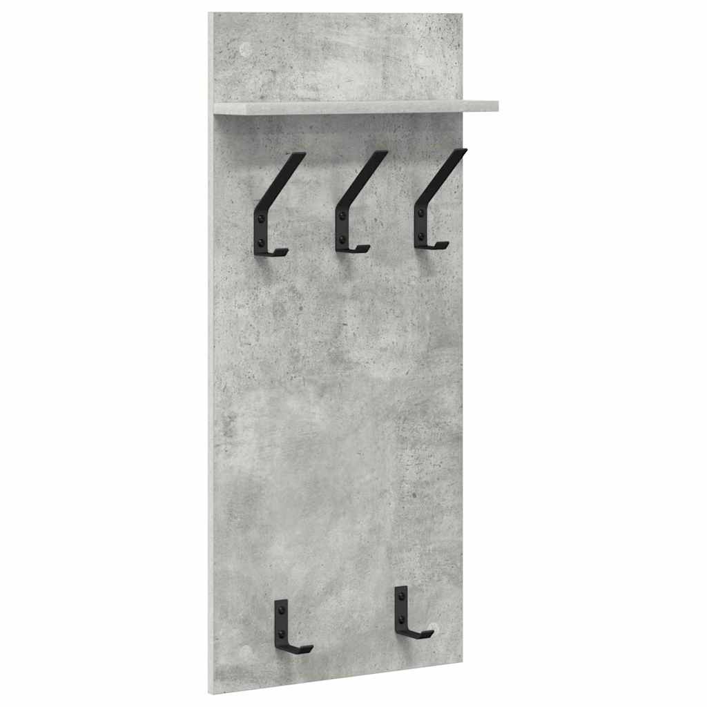Wandmontierter nachttisch mit Regal Beton Grau 40 x 10 x 90 cm